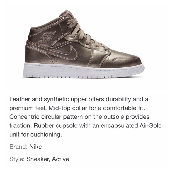 SALE NWT Nike Air Jordan 1 Mid SE GS Metallic - Picture 8 of 8